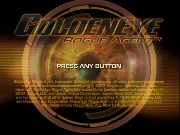 GoldenEye Rogue Agent (USA) screen shot title